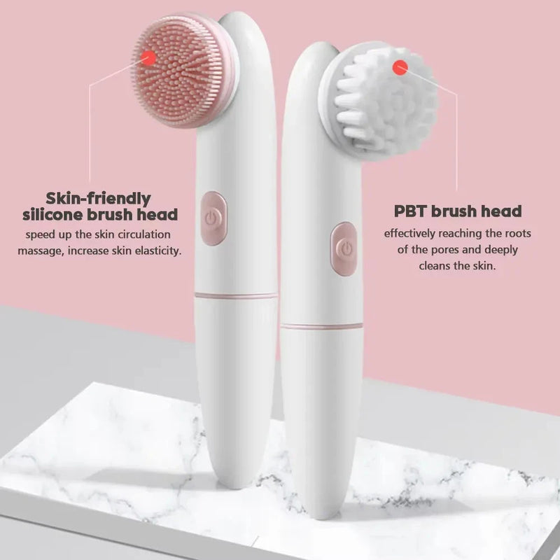 Electric Silicone Facial Cleanser Brush - Exfoliate and Clean Pores